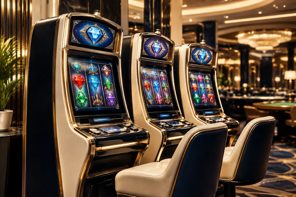 Mesin slot digital di lantai kasino